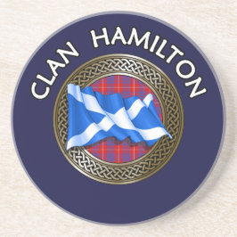 Clan Hamilton Tartan Knot & Flag Getränkeuntersetzer