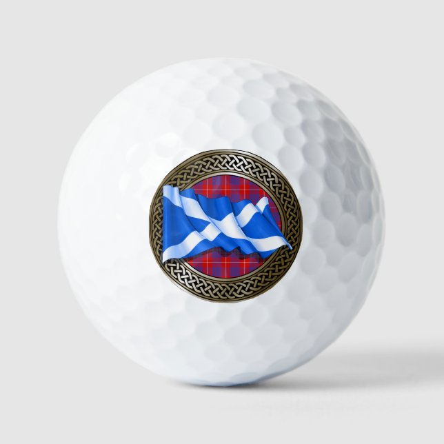 Clan Hamilton Tartan Knot & Flag Golfball (Vorderseite)