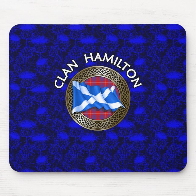 Clan Hamilton Tartan Knot & Flag Mousepad (Vorne)