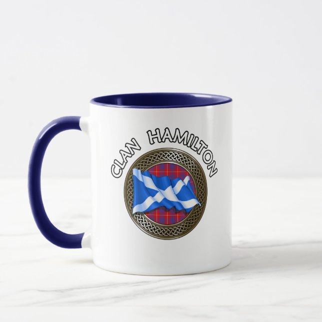 Clan Hamilton Tartan Knot & Flag Tasse (Links)