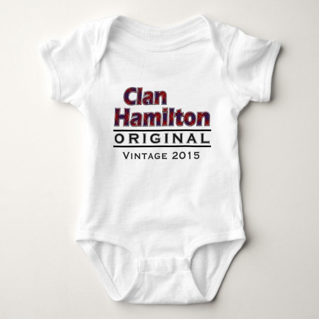 Clan Hamilton Vintag anpassen Baby Strampler (Vorderseite)