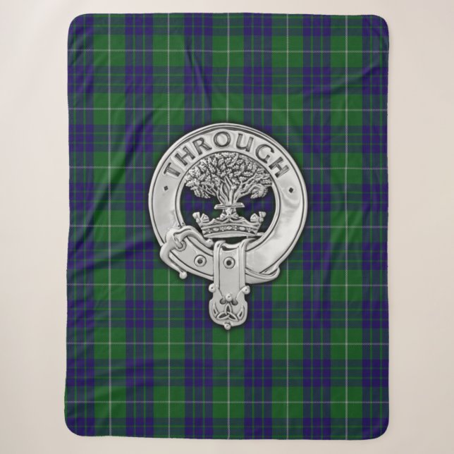 Clan Hamilton Wappen & Hunting Tartan Sherpadecke (Vorderseite)