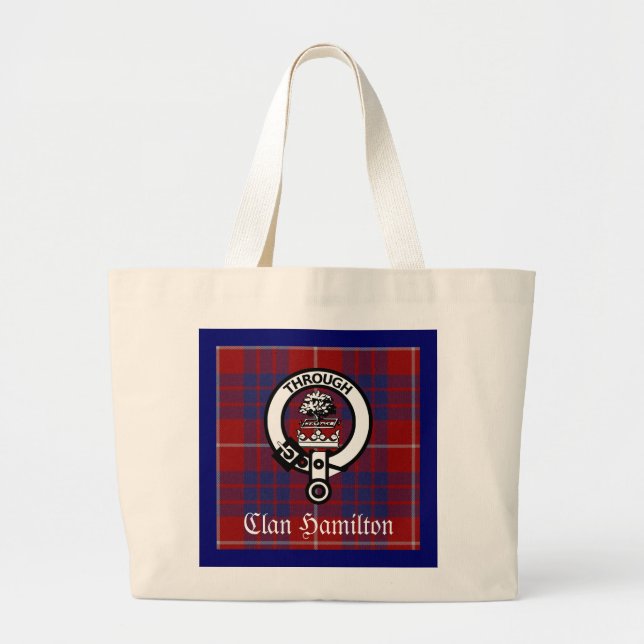 Clan Hamilton Wappen & Tartan Jumbo Stoffbeutel (Vorne)