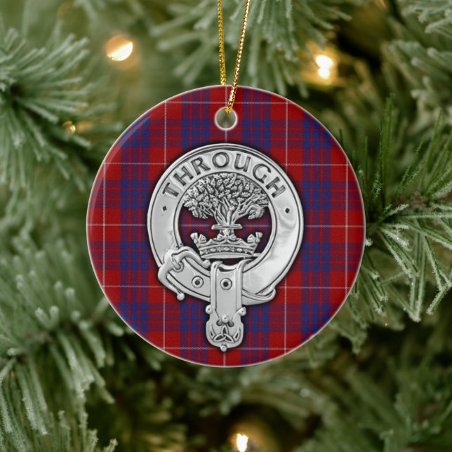 Clan Hamilton Wappen & Tartan Keramik Ornament (Baum)