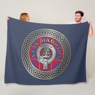 Clan Hamilton Wappen & Tartan Knot Fleece Blanket