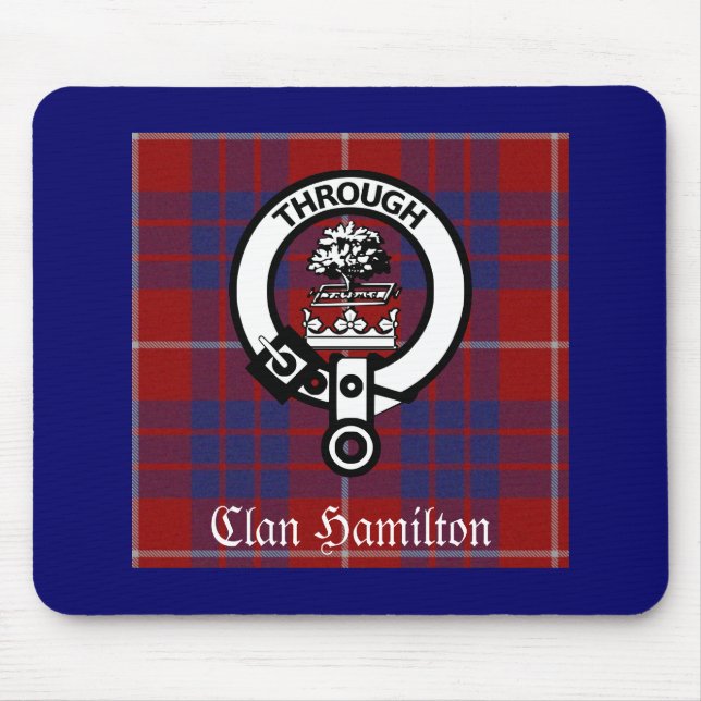 Clan Hamilton Wappen & Tartan Mousepad (Vorne)
