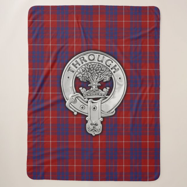 Clan Hamilton Wappen & Tartan Sherpadecke (Vorderseite)