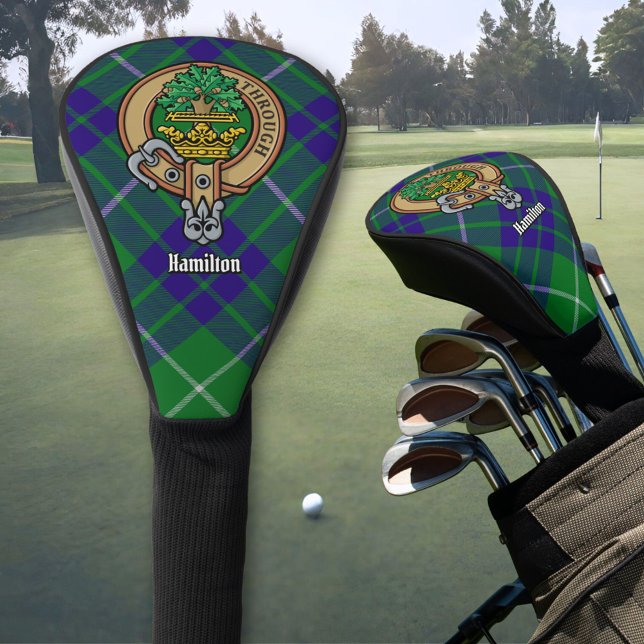 Clan Hamilton Wappen über Jagd Tartan Golf Headcover (Von Creator hochgeladen)