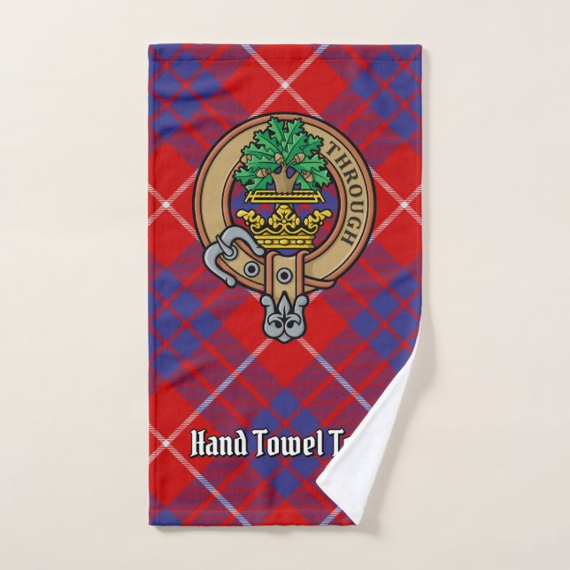 Clan Hamilton Wappen über Red Tartan Badhandtuch Set (Handtuch)