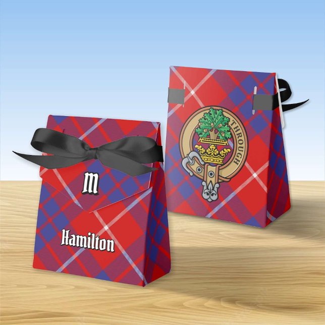 Clan Hamilton Wappen über Red Tartan Gevor Box Geschenkschachtel (Von Creator hochgeladen)