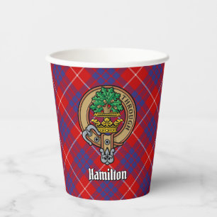 Clan Hamilton Wappen über Red Tartan Paper Cups Pappbecher