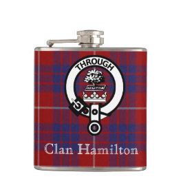 Clan Hamilton Wappen und Tartan Flag Flachmann