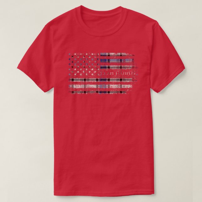 Clan Hannay Scottish tartan US Flaggenkilometer Sc T-Shirt (Design vorne)