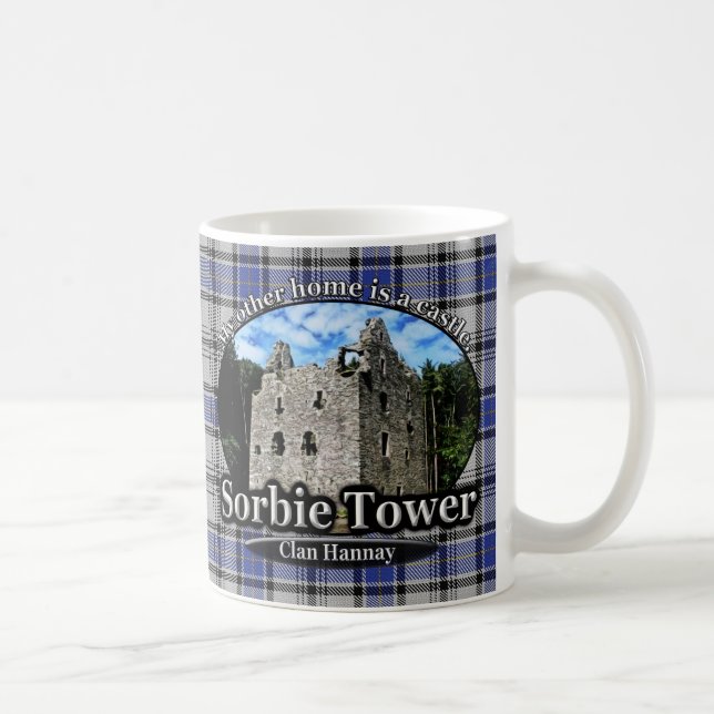Clan Hannay Sorbie Turm-SchlossTartan Kaffeetasse (Rechts)