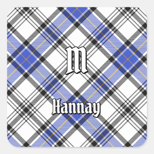 Clan Hannay Tartan Quadratischer Aufkleber (Vorderseite)