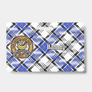 Clan Hannay Wappen über Tartan Ausweis
