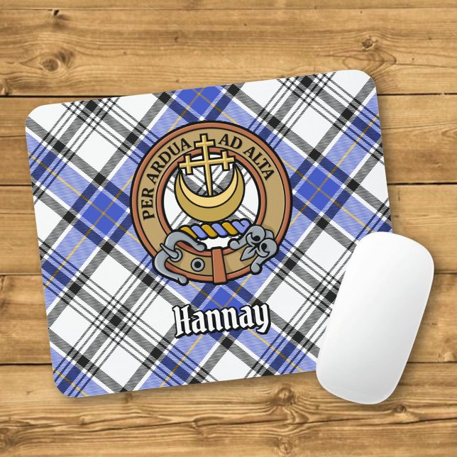 Clan Hannay Wappen über Tartan Mousepad (Von Creator hochgeladen)