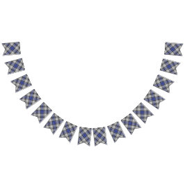 Clan Hannay weißer u. blauer Tartan Wimpelkette