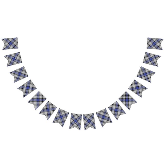 Clan Hannay weißer u. blauer Tartan Wimpelkette (Alle)