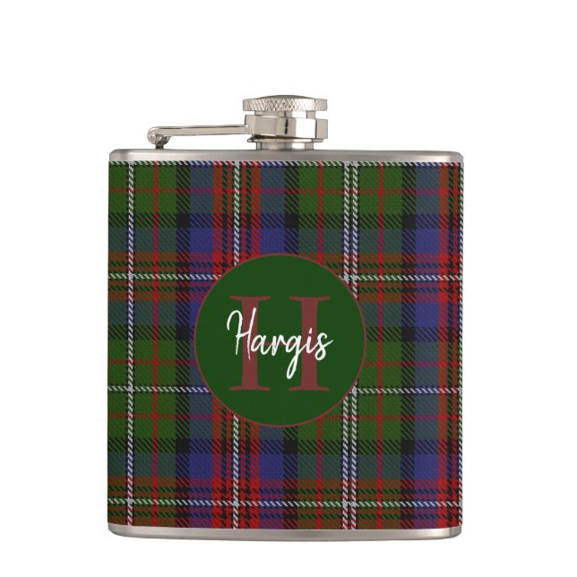 Clan Hargis Mit Monogramm Flachmann (Vorderseite)