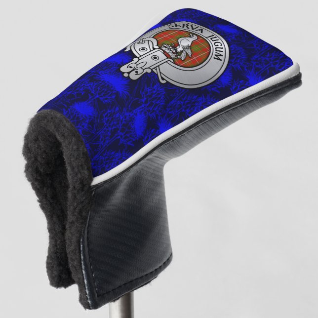 Clan Hay Wappen & Tartan auf Thistle Golf Headcover (3/4 Vorderseite)