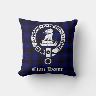Clan-Heim-Wappenabzeichen und Tartan Kissen