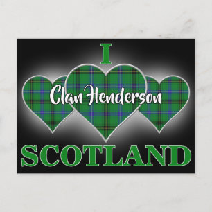 Clan Henderson I Liebe Scotland Tartan Heart Postkarte