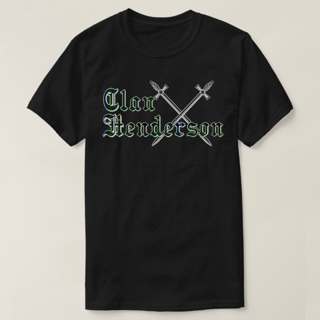 Clan Henderson Nachname Nachname Scottish Tartan T-Shirt (Design vorne)