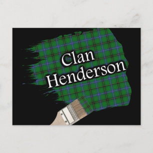 Clan Henderson Scottish Tartan Paint Brush Postkarte
