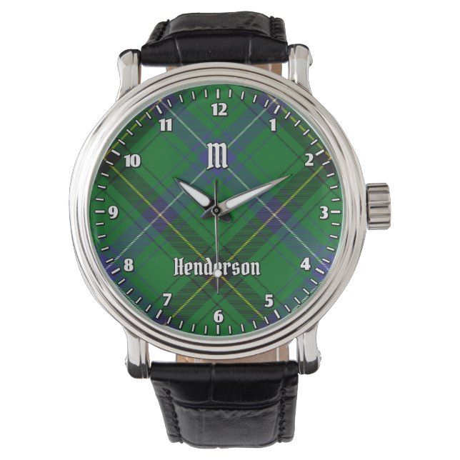 Clan Henderson Tartan Armbanduhr (Vorderseite)