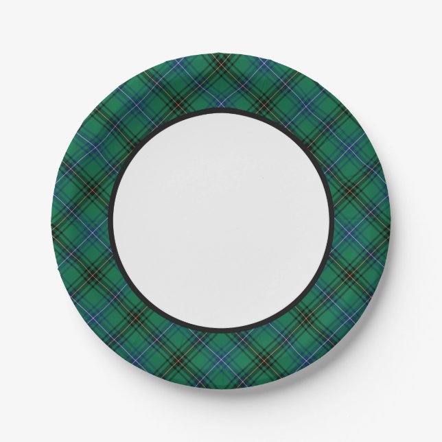Clan Henderson Tartan Border Pappteller (Vorderseite)