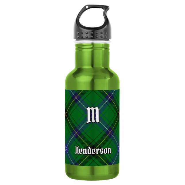 Clan Henderson Tartan Edelstahlflasche (Vorderseite)