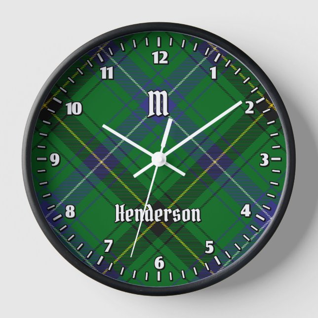 Clan Henderson Tartan Uhr (Vorderseite)