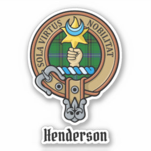 Clan Henderson Wappen über Tartan Aufkleber