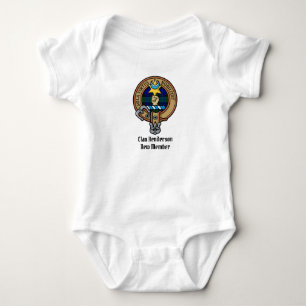 Clan Henderson Wappen über Tartan Baby Strampler
