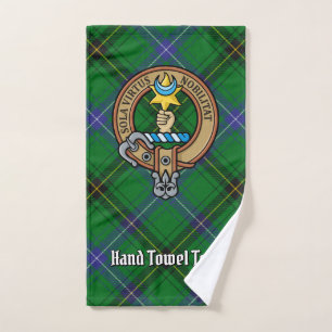 Clan Henderson Wappen über Tartan Badhandtuch Set