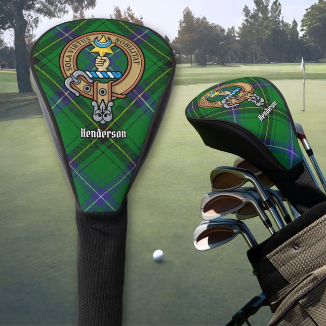 Clan Henderson Wappen über Tartan Golf Headcover (Von Creator hochgeladen)