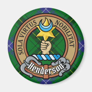 Clan Henderson Wappen über Tartan Magnet
