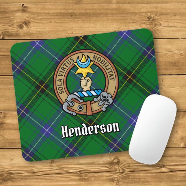 Clan Henderson Wappen über Tartan Mousepad (Von Creator hochgeladen)