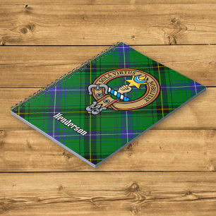 Clan Henderson Wappen über Tartan Notizblock