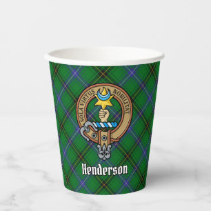 Clan Henderson Wappen über Tartan Pappbecher