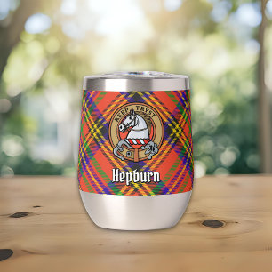 Clan Hepburn Wappen über Tartan