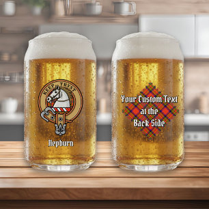 Clan Hepburn Wappen über Tartan Dosenglas