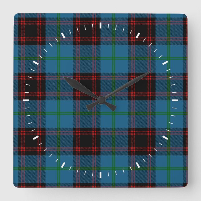 Clan Home Tartan Quadratische Wanduhr (Vorderseite)