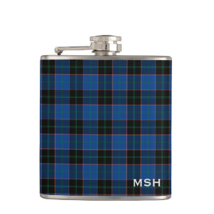 Clan Hume Tartan-blaues und schwarzes kariertes Flachmann
