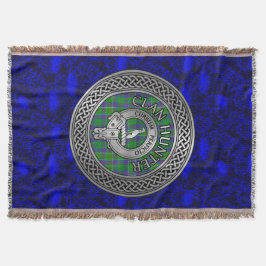 Clan Hunter Wappen & Tartan Knot Decke