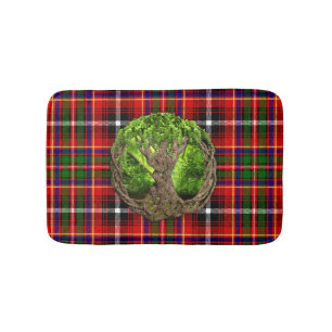 Clan Innes Tartan und keltischer Baum des Lebens Badematte
