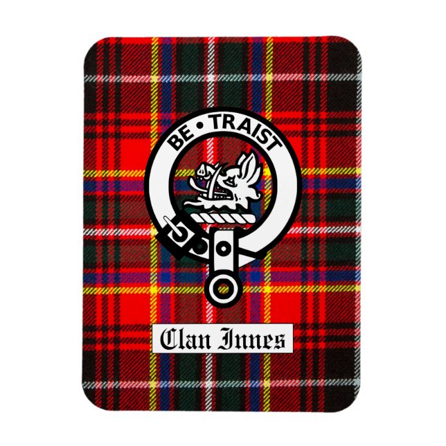 Clan Innes Wappen Abzeichen & Tartan Magnet (Vertikal)