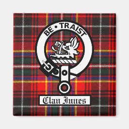 Clan Innes Wappen Abzeichen und Tartan Magnet