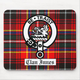 Clan Innes Wappen Abzeichen und Tartan Mousepad
